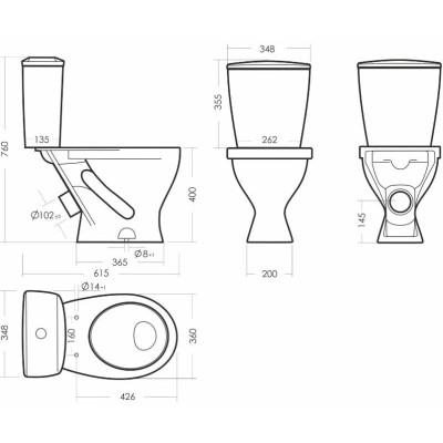 Унитаз напольный Sanita Эталон WC.CC/Etalon/1-P/WHT.G/S1 Унитаз напольный Sanita Эталон WC.CC/Etalon/1-P/WHT.G/S1