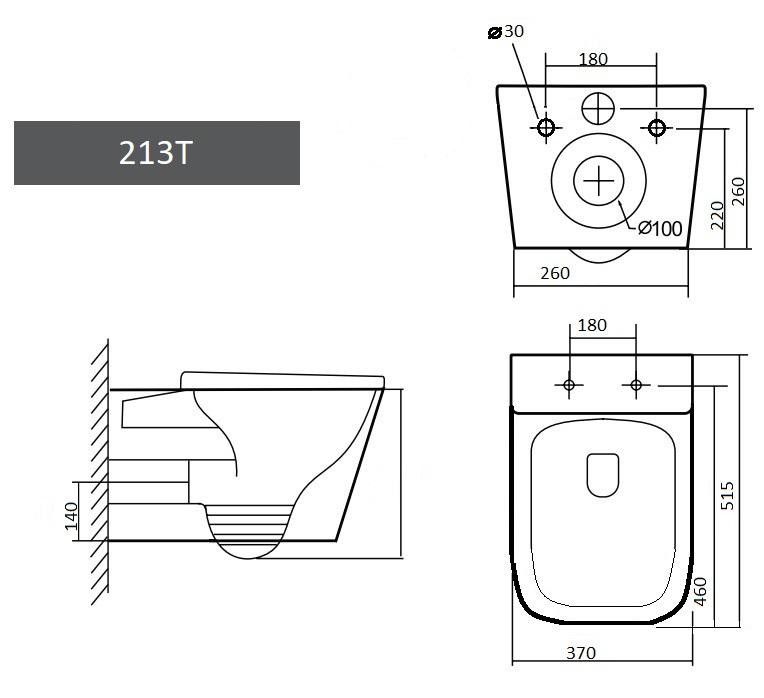 Подвесной унитаз Grado GD-W213T Подвесной унитаз Grado GD-W213T