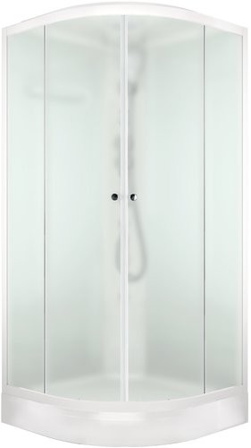 Душевая кабина Domani-Spa Delight Slim 110 100x100 сатин матированное стекло / белые стенки с крышей Душевая кабина Domani-Spa Delight Slim 110 100x100 сатин матированное стекло / белые стенки с крышей