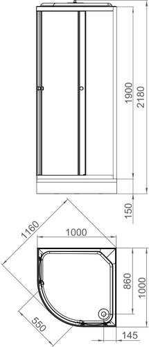 Душевая кабина Domani-Spa Delight Slim 110 100x100 сатин матированное стекло / белые стенки с крышей Душевая кабина Domani-Spa Delight Slim 110 100x100 сатин матированное стекло / белые стенки с крышей