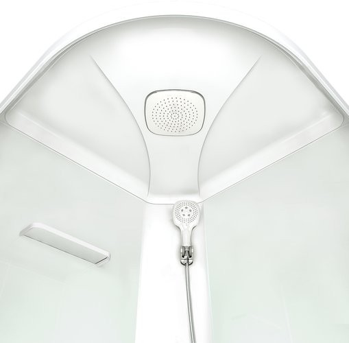 Душевая кабина Domani-Spa Delight Slim 110 100x100 сатин матированное стекло / белые стенки с крышей Душевая кабина Domani-Spa Delight Slim 110 100x100 сатин матированное стекло / белые стенки с крышей
