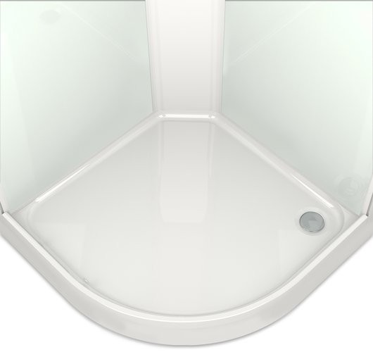 Душевая кабина Domani-Spa Delight Slim 110 100x100 сатин матированное стекло / белые стенки с крышей Душевая кабина Domani-Spa Delight Slim 110 100x100 сатин матированное стекло / белые стенки с крышей