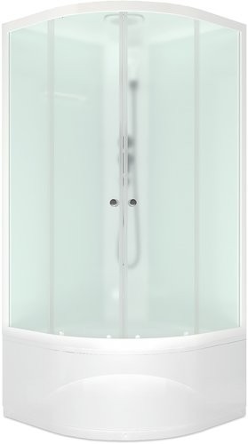 Душевая кабина Domani-Spa Delight Slim 110 High 100x100 сатин матированное стекло / белые стенки с крышей Душевая кабина Domani-Spa Delight Slim 110 High 100x100 сатин матированное стекло / белые стенки с крышей