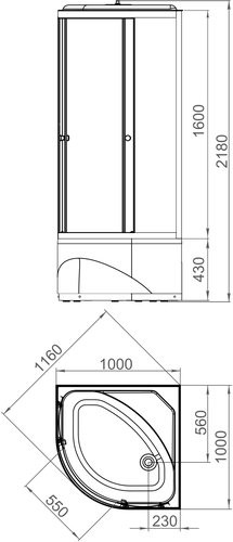 Душевая кабина Domani-Spa Delight Slim 110 High 100x100 сатин матированное стекло / белые стенки с крышей Душевая кабина Domani-Spa Delight Slim 110 High 100x100 сатин матированное стекло / белые стенки с крышей