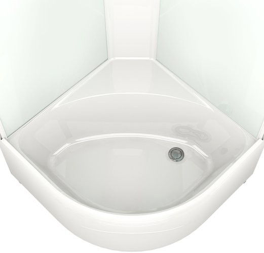 Душевая кабина Domani-Spa Delight Slim 110 High 100x100 сатин матированное стекло / белые стенки с крышей Душевая кабина Domani-Spa Delight Slim 110 High 100x100 сатин матированное стекло / белые стенки с крышей