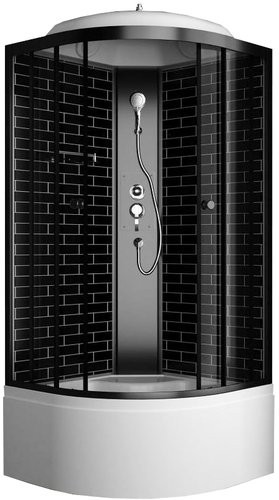 Душевая кабина ODA 5001BT 90x90 тонированное стекло / задние стенки с рисунком чёрный кирпич Душевая кабина ODA 5001BT 90x90 тонированное стекло / задние стенки с рисунком чёрный кирпич