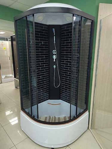 Душевая кабина ODA 5001BT 90x90 тонированное стекло / задние стенки с рисунком чёрный кирпич Душевая кабина ODA 5001BT 90x90 тонированное стекло / задние стенки с рисунком чёрный кирпич