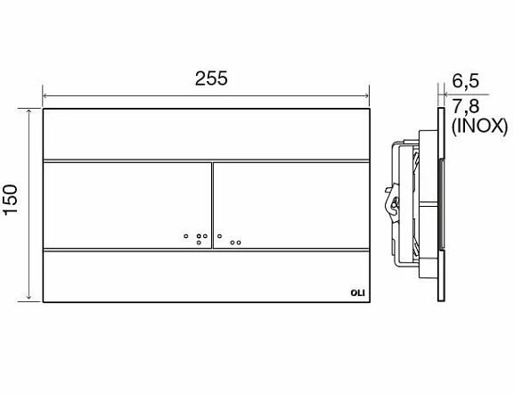 Кнопка смыва OLI Slim серый Кнопка смыва OLI Slim серый