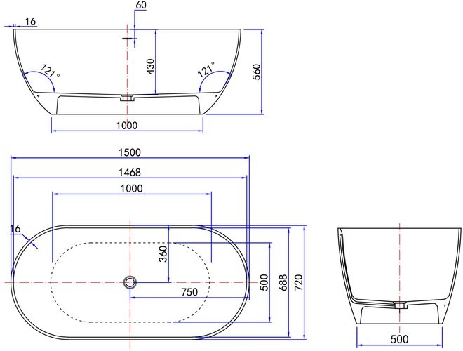 Ванна из искусственного камня Roxen Terra 200100-1572 150x70 Ванна из искусственного камня Roxen Terra 200100-1572 150x70