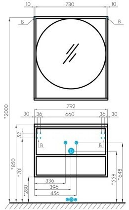 Зеркало Акватон Фабрик 80 Зеркало Акватон Фабрик 80