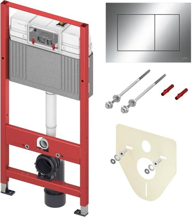 Инсталляция для унитаза Tece base kit с кнопкой хром 9400412 Инсталляция для унитаза Tece base kit с кнопкой хром 9400412