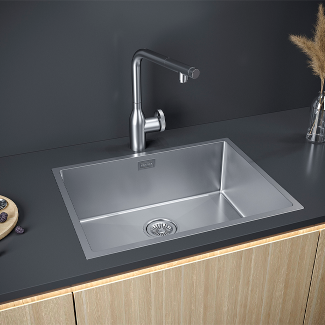 Мойка кухонная Paulmark Next-580 PM215844-BS хром Мойка кухонная Paulmark Next-580 PM215844-BS хром