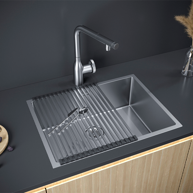 Мойка кухонная Paulmark Next-580 PM215844-BS хром Мойка кухонная Paulmark Next-580 PM215844-BS хром