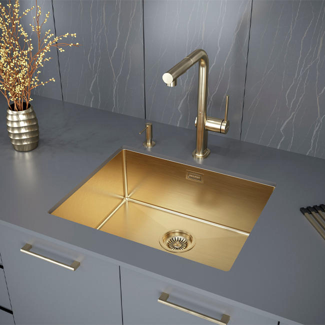 Мойка кухонная Paulmark Next-540 PM215444-BG брашированное золото Мойка кухонная Paulmark Next-540 PM215444-BG брашированное золото