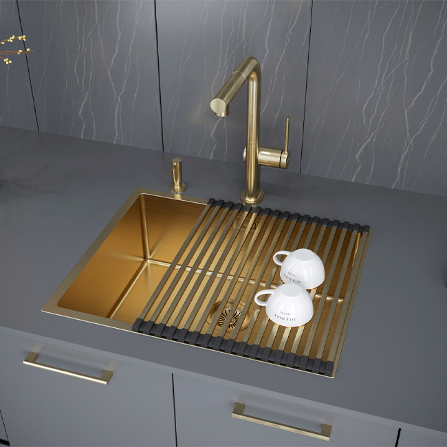 Мойка кухонная Paulmark Next-540 PM215444-BG брашированное золото Мойка кухонная Paulmark Next-540 PM215444-BG брашированное золото