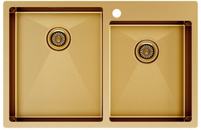 Мойка кухонная Paulmark Kroner 78/2S PM237851-BG брашированное золото Мойка кухонная Paulmark Kroner 78/2S PM237851-BG брашированное золото