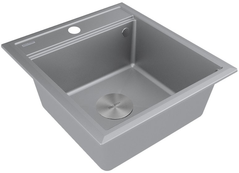 Мойка кухонная Paulmark Kante 45 PM114651-GRM серый металлик Мойка кухонная Paulmark Kante 45 PM114651-GRM серый металлик