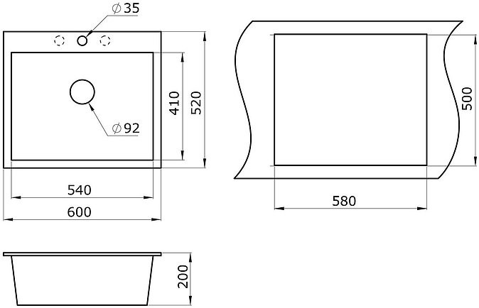 Мойка кухонная Paulmark Kante PM106052-AN антрацит Мойка кухонная Paulmark Kante PM106052-AN антрацит