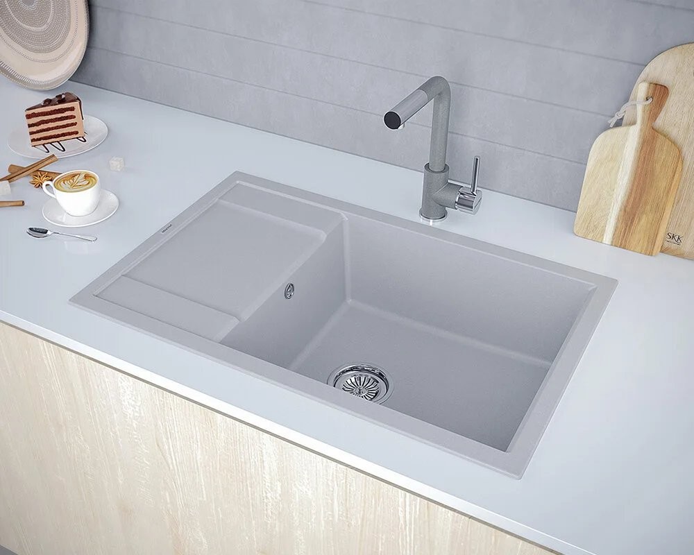 Мойка кухонная Paulmark Flugen PM317850-GRM 78x50 серый металлик Мойка кухонная Paulmark Flugen PM317850-GRM 78x50 серый металлик