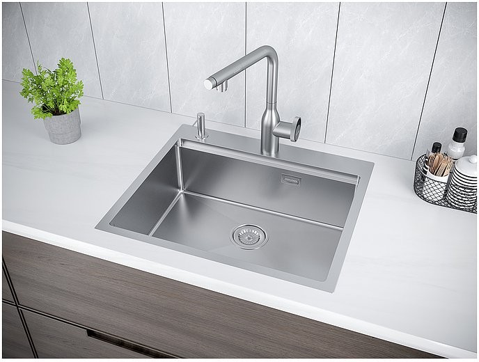 Мойка кухонная Paulmark Brim-Pro PM705951-BS сталь Мойка кухонная Paulmark Brim-Pro PM705951-BS сталь