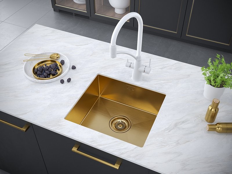 Мойка кухонная Paulmark ALLER 48 UNI PM804844-BG брашированное золото Мойка кухонная Paulmark ALLER 48 UNI PM804844-BG брашированное золото