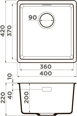 Мойка кухонная Omoikiri Kata 40-U-ES Artgranit / эспрессо Мойка кухонная Omoikiri Kata 40-U-ES Artgranit / эспрессо