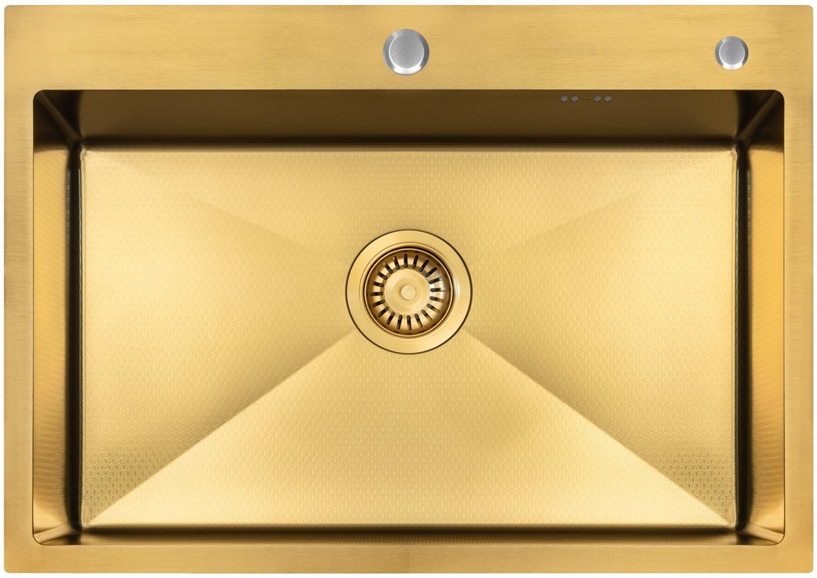Мойка кухонная ARFEKA ECO AR 700*500 GOLD PVD NANO DECOR, золото Мойка кухонная ARFEKA ECO AR 700*500 GOLD PVD NANO DECOR, золото
