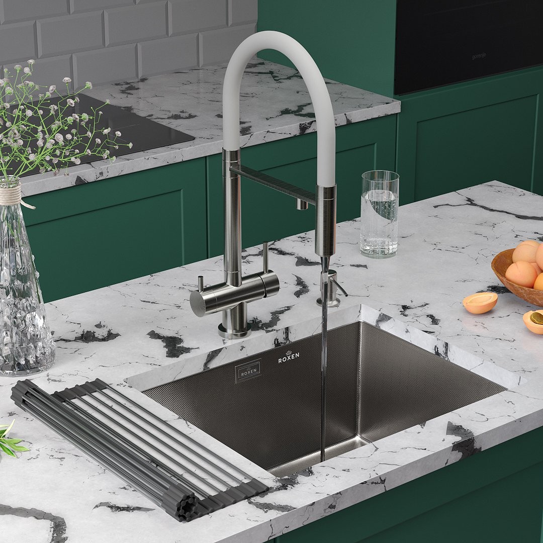 Мойка кухонная Roxen Uno 560210-54-GR 54x44 сатин/зерно Мойка кухонная Roxen Uno 560210-54-GR 54x44 сатин/зерно