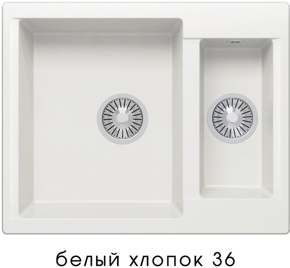 Мойка кухонная Polygran Brig-620 белый хлопок Мойка кухонная Polygran Brig-620 белый хлопок