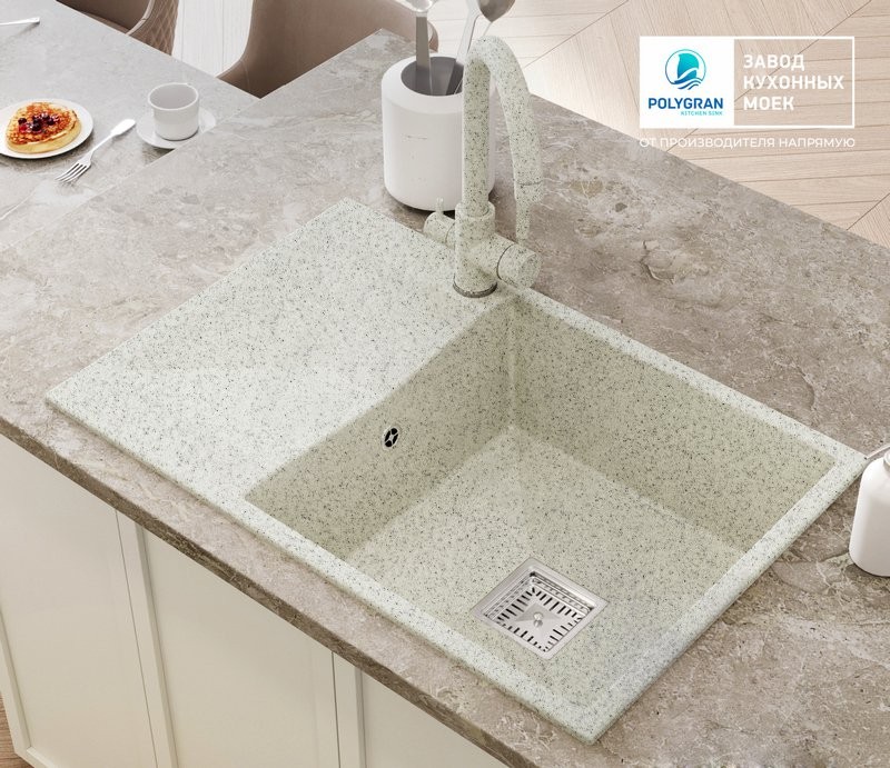 Мойка кухонная Polygran Blade 760 76x50 светло-серый Мойка кухонная Polygran Blade 760 76x50 светло-серый