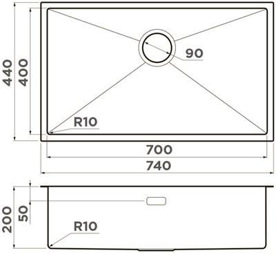 Мойка кухонная Omoikiri Taki 74-U/IF-GM 4993498 74x44 вороненая сталь Мойка кухонная Omoikiri Taki 74-U/IF-GM 4993498 74x44 вороненая сталь