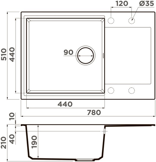 Мойка кухонная Omoikiri Daisen 78-LB-BL 78x51 черный Мойка кухонная Omoikiri Daisen 78-LB-BL 78x51 черный
