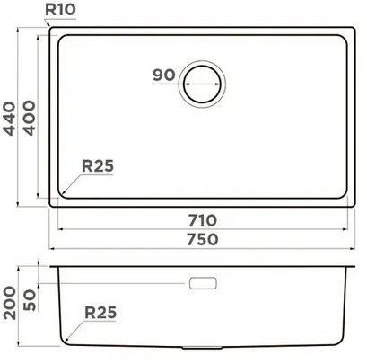 Мойка кухонная Omoikiri 75-U/I-IN 75x44 нержавеющая сталь Мойка кухонная Omoikiri 75-U/I-IN 75x44 нержавеющая сталь