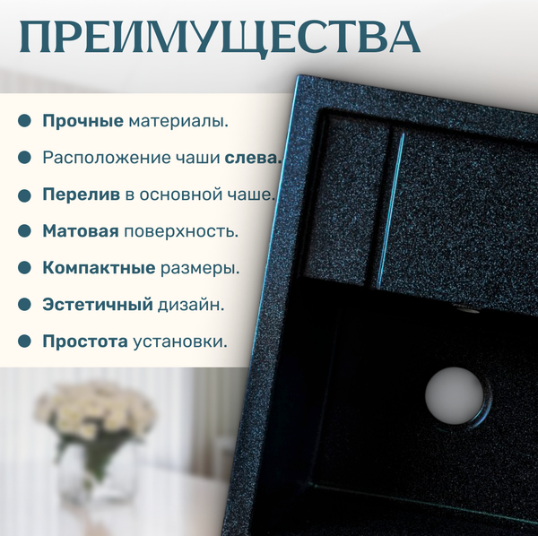 Мойка кухонная Saniteco Fortis (черный) Мойка кухонная Saniteco Fortis (черный)