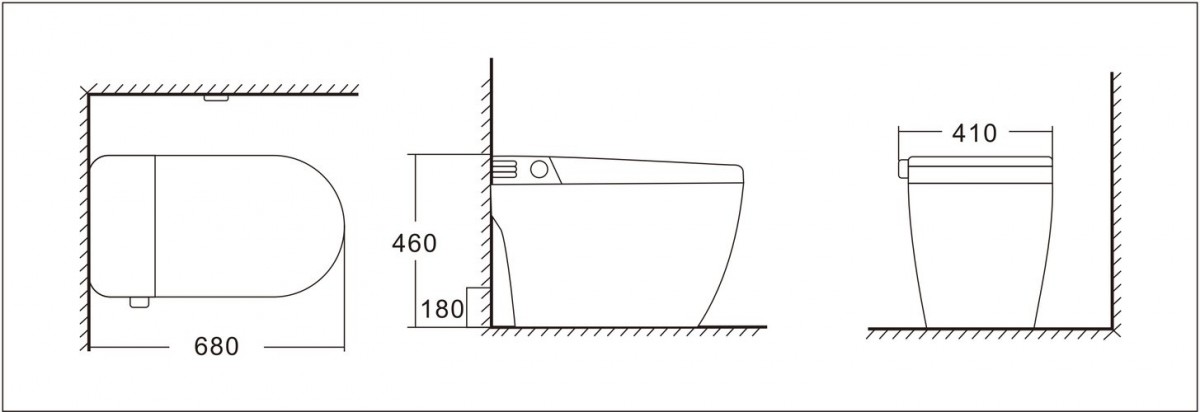 Умный приставной унитаз Roxen Smart Turbo 670300-02 с функцией биде и импульсным смывом Умный приставной унитаз Roxen Smart Turbo 670300-02 с функцией биде и импульсным смывом