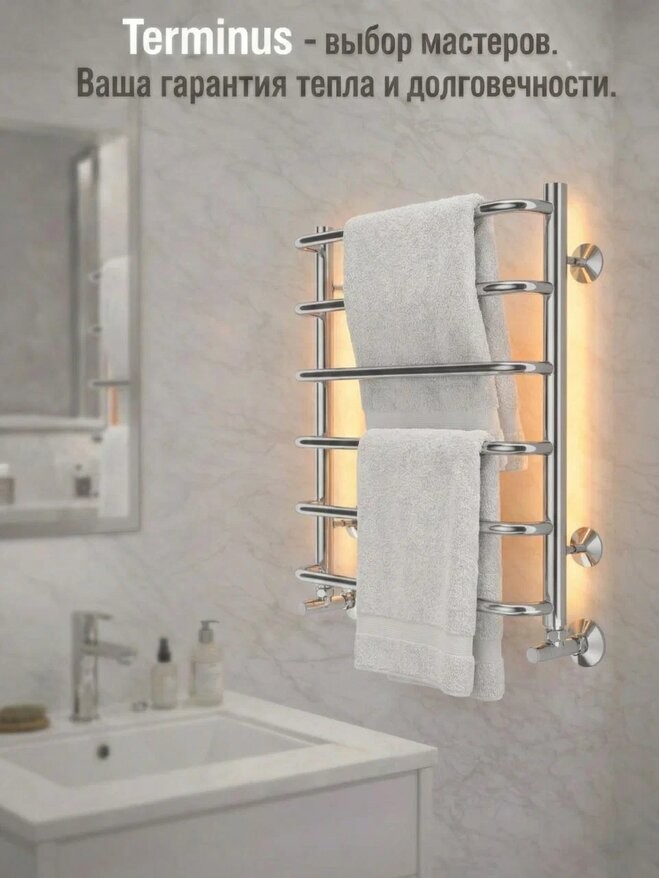 Полотенцесушитель водяной Terminus Стандарт П6 500x600 RAL 9003 белый матовый Полотенцесушитель водяной Terminus Стандарт П6 500x600 RAL 9003 белый матовый