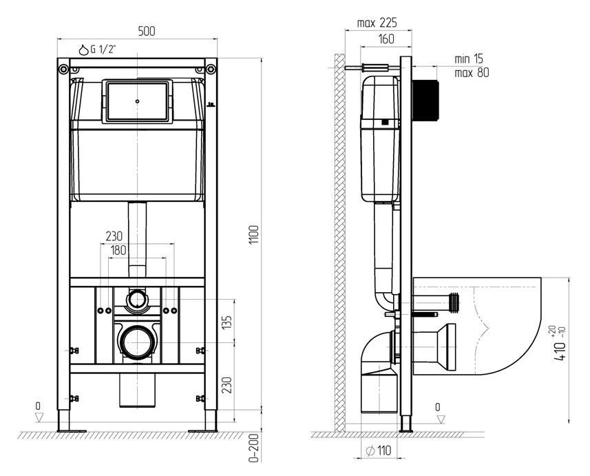 Инсталляция для унитаза АНИПласт WC1110 Инсталляция для унитаза АНИПласт WC1110