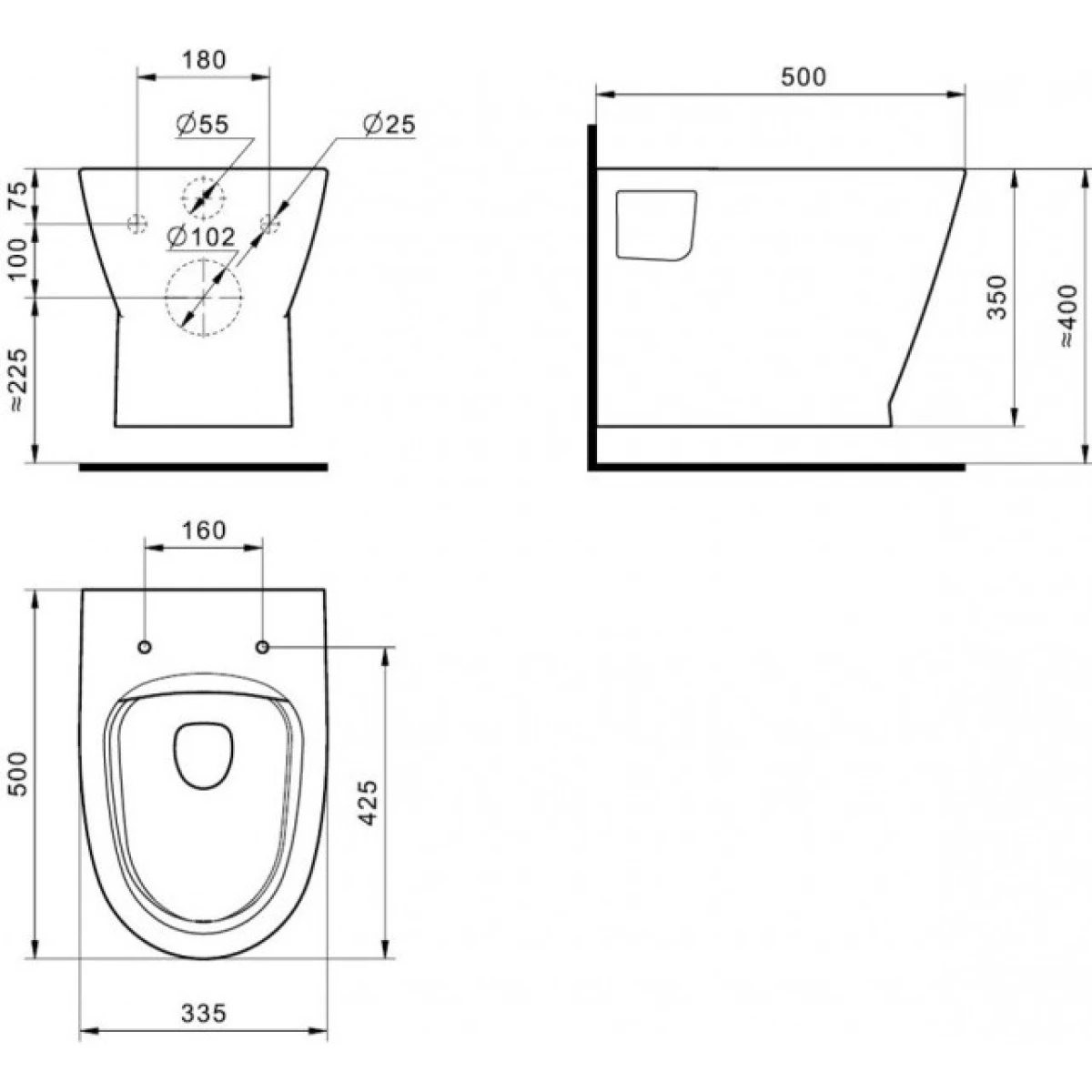 Унитаз подвесной с инсталляцией Santek Скай 1WH501870 Унитаз подвесной с инсталляцией Santek Скай 1WH501870