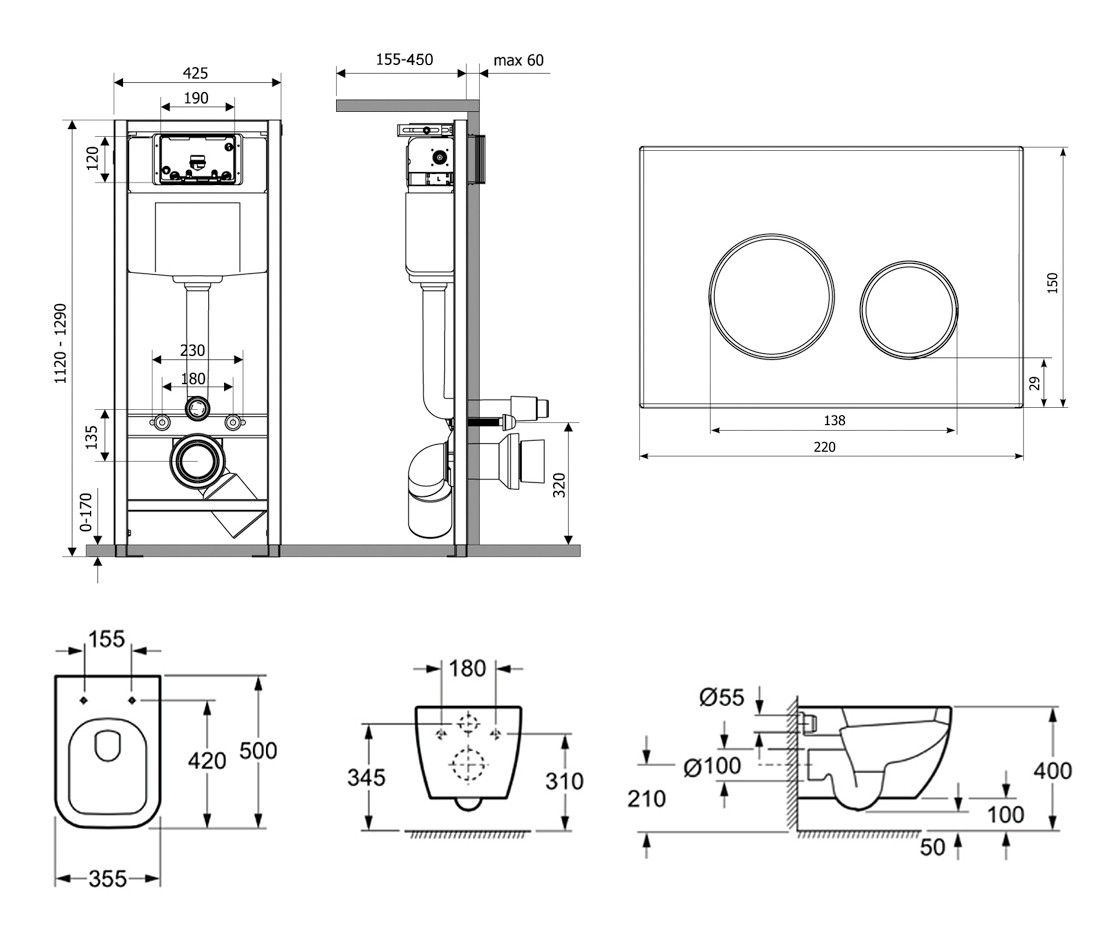 Комплект инсталляции и унитаза 6 в 1 Lavinia Boho Relfix One Rimless 77050168 Комплект инсталляции и унитаза 6 в 1 Lavinia Boho Relfix One Rimless 77050168