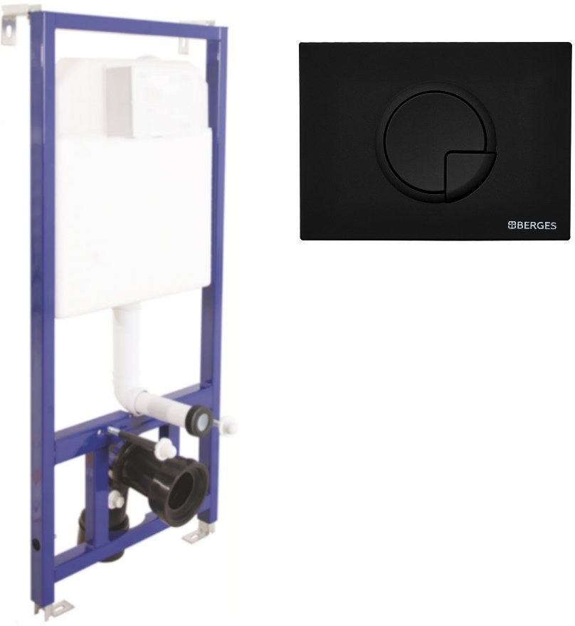 Инсталляция Berges Novum 040225 с клавишей смыва R5 Soft Touch черный Инсталляция Berges Novum 040225 с клавишей смыва R5 Soft Touch черный