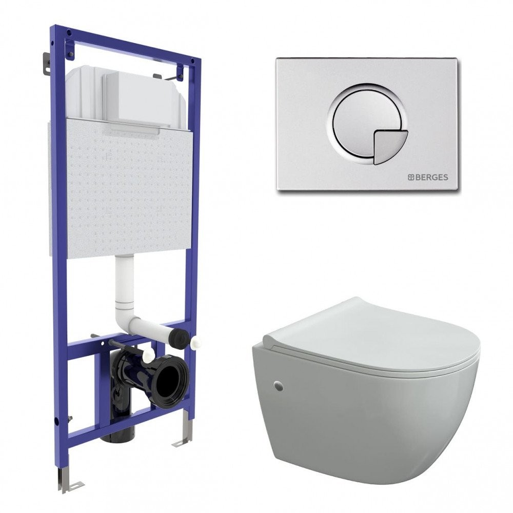 Комплект инсталляции Berges NOVUM 525 + OKUS + Toma Slim SO + R2 с клавишей матовый хром Комплект инсталляции Berges NOVUM 525 + OKUS + Toma Slim SO + R2 с клавишей матовый хром