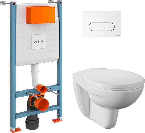 Комплект унитаза с инсталляцией Vitra Normus L-box и белой клавишей смыва Комплект унитаза с инсталляцией Vitra Normus L-box и белой клавишей смыва