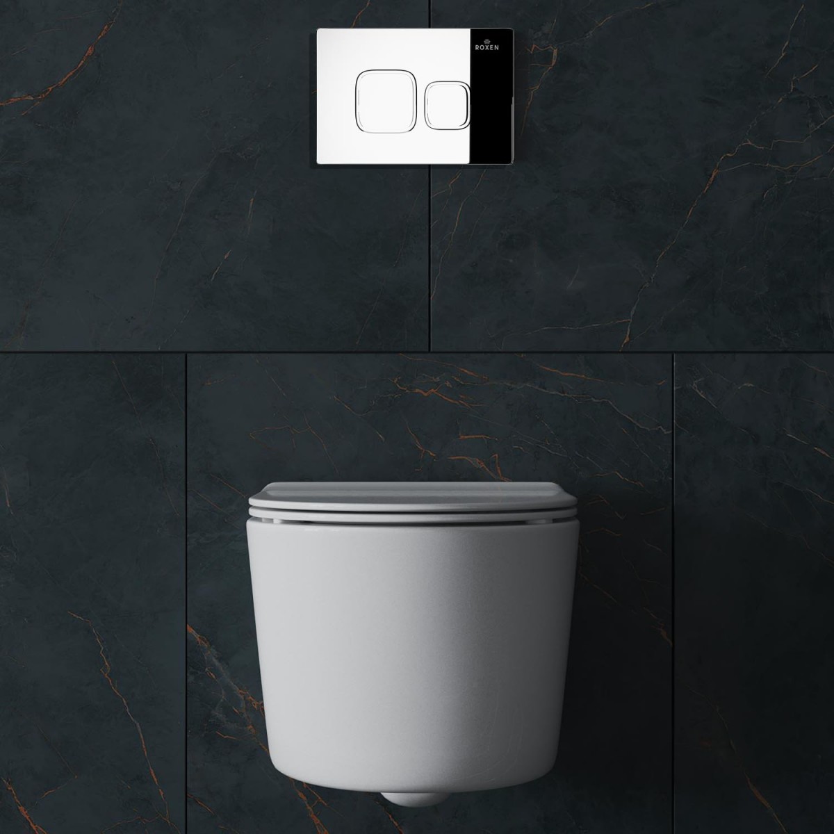 Комплект инсталляции 6 в 1 Roxen StounFix Dual Fresh 918025 с унитазом 530120-01 и клавишей смыва Santi 410280CH с аромадозатором Комплект инсталляции 6 в 1 Roxen StounFix Dual Fresh 918025 с унитазом 530120-01 и клавишей смыва Santi 410280CH с аромадозатором