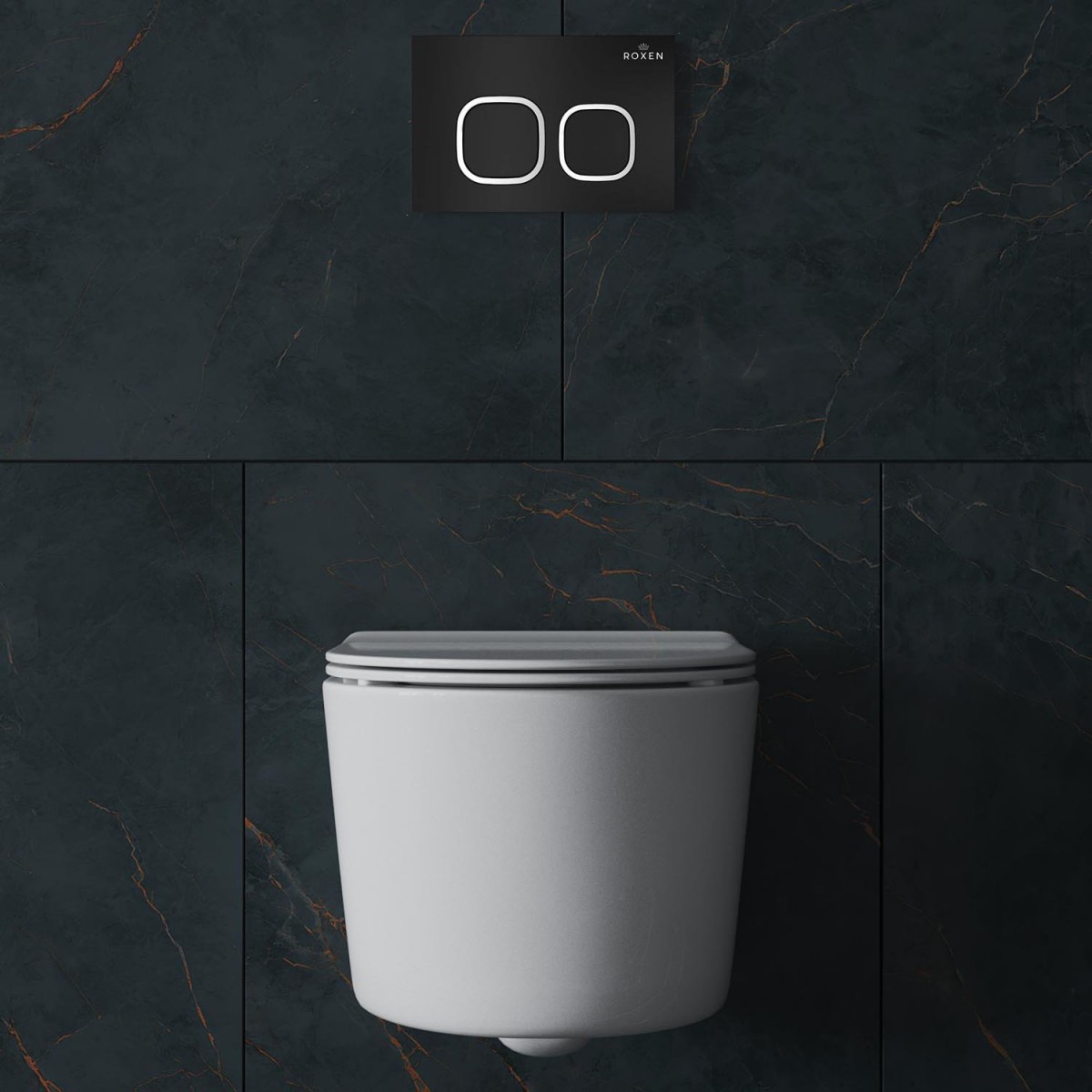 Комплект инсталляции 6 в 1 Roxen StounFix Dual Fresh 917914 с унитазом 530120-01 и клавишей смыва Santi 410280B с аромадозатором Комплект инсталляции 6 в 1 Roxen StounFix Dual Fresh 917914 с унитазом 530120-01 и клавишей смыва Santi 410280B с аромадозатором