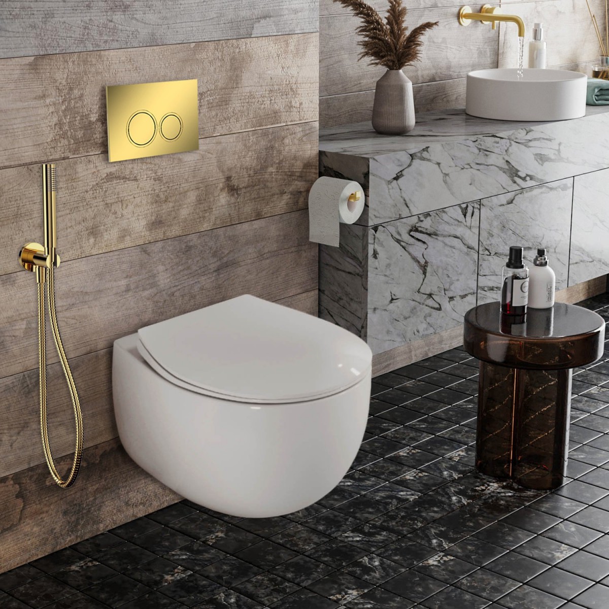 Комплект 6 в 1 Roxen StounFix Dual Fresh 968031 клавиша смыва Santi 410260G + Roxen Egg 530170-01 Комплект 6 в 1 Roxen StounFix Dual Fresh 968031 клавиша смыва Santi 410260G + Roxen Egg 530170-01