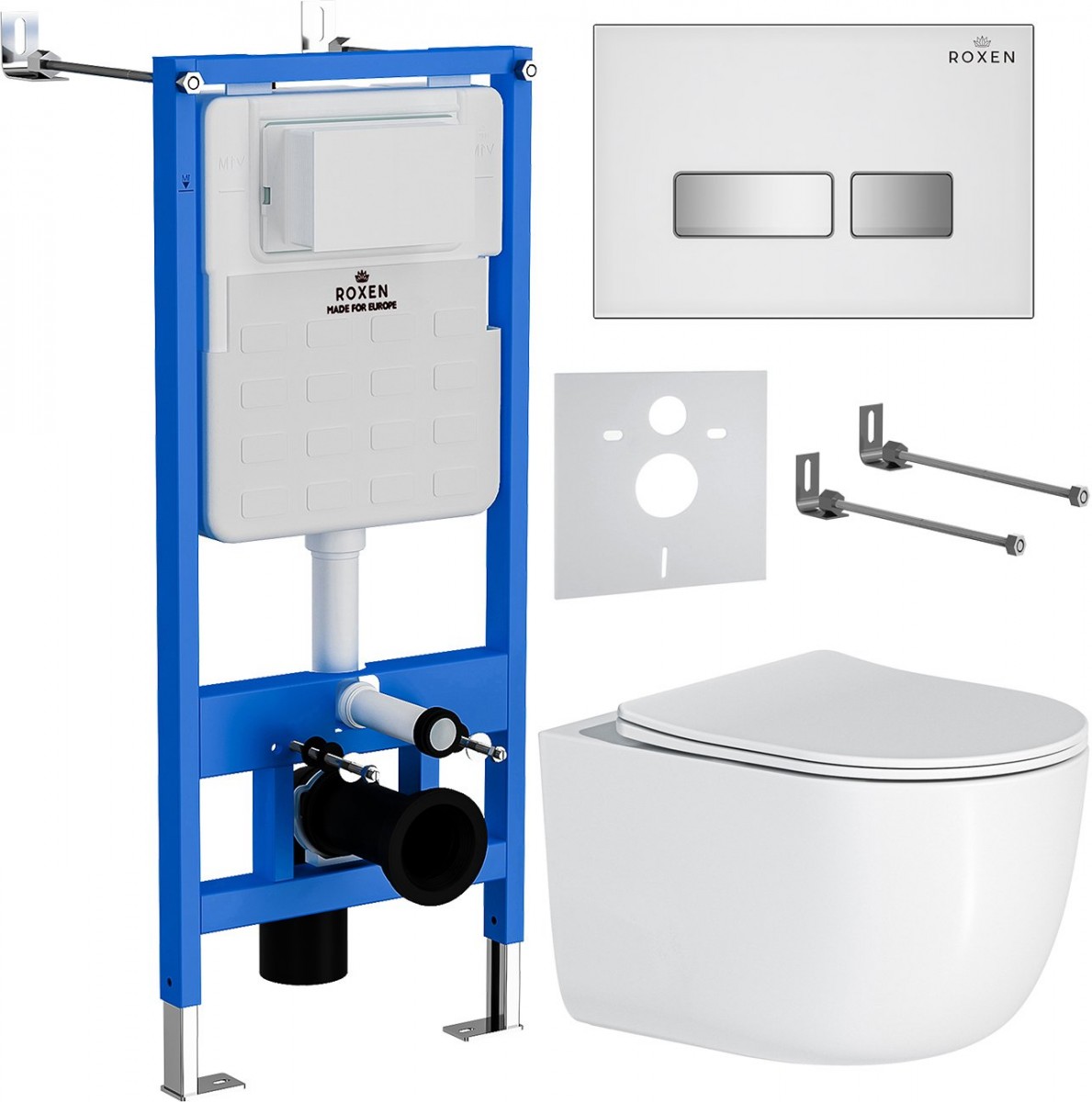 Комплект инсталляции для унитаза 6 в 1 Roxen StounFix Dual Fresh 964605 Glass белый, с аромадозатором Комплект инсталляции для унитаза 6 в 1 Roxen StounFix Dual Fresh 964605 Glass белый, с аромадозатором