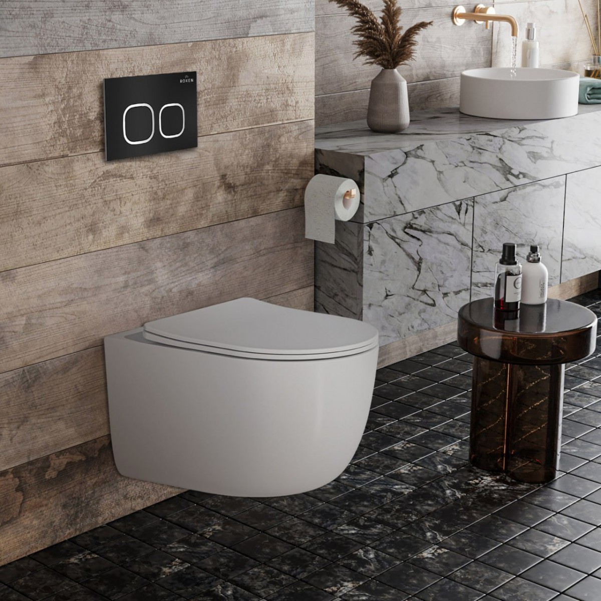 Комплект инсталляции для унитаза 6 в 1 Roxen StounFix Dual Fresh 964538 Caspia хром матовый, с аромадозатором Комплект инсталляции для унитаза 6 в 1 Roxen StounFix Dual Fresh 964538 Caspia хром матовый, с аромадозатором