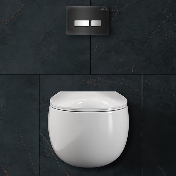 Комплект инсталляции для унитаза 6 в 1 Roxen StounFix Dual Fresh 964256 Glass черный, с аромадозатором Комплект инсталляции для унитаза 6 в 1 Roxen StounFix Dual Fresh 964256 Glass черный, с аромадозатором