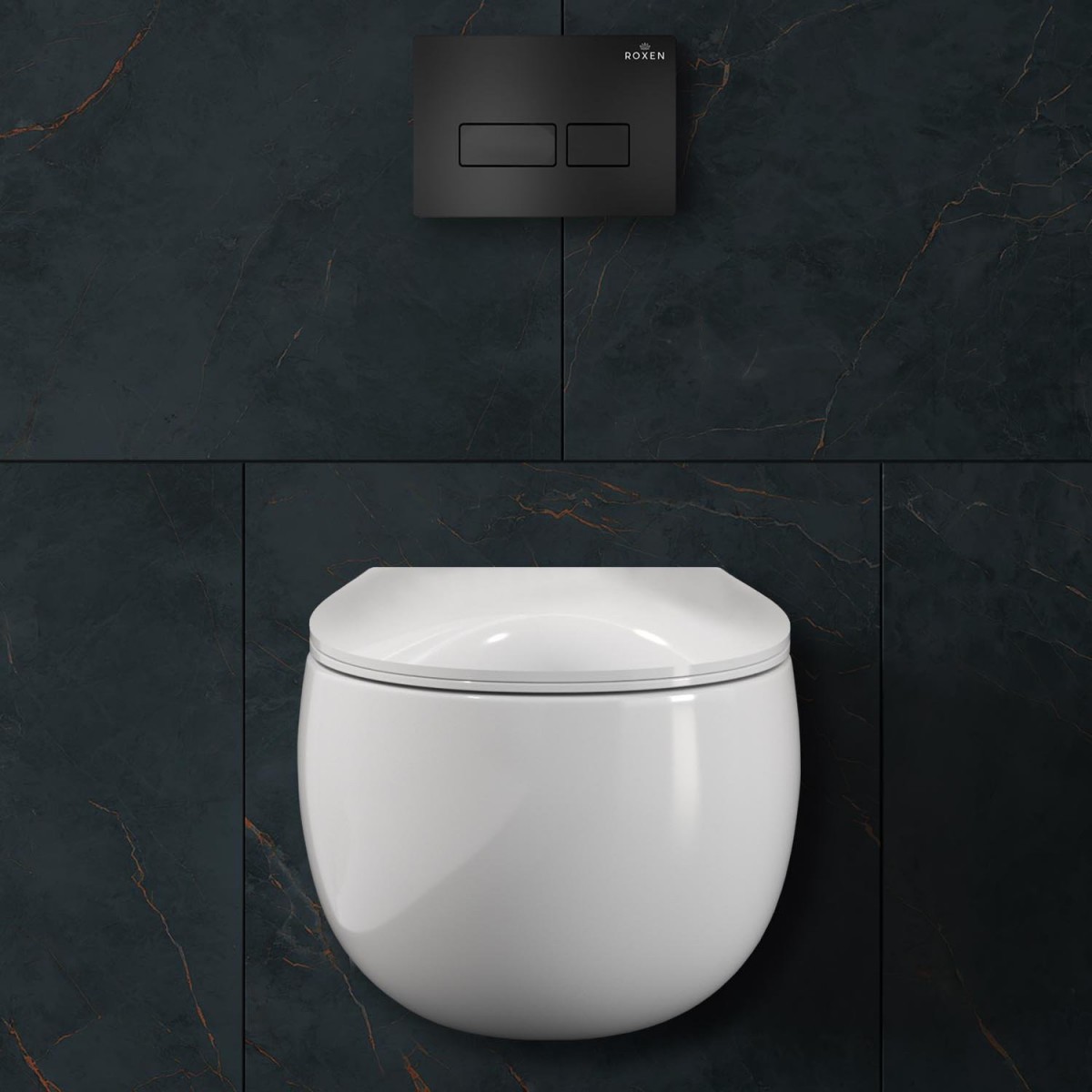 Комплект инсталляции для унитаза 6 в 1 Roxen StounFix Dual Fresh 964195 с клавишей Caspia черный матовый, с аромадозатором Комплект инсталляции для унитаза 6 в 1 Roxen StounFix Dual Fresh 964195 с клавишей Caspia черный матовый, с аромадозатором