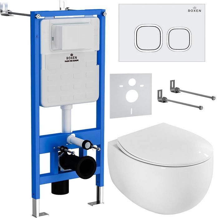 Комплект инсталляции для унитаза 6 в 1 Roxen StounFix Dual Fresh 964077 белый/хром, с аромадозатором Комплект инсталляции для унитаза 6 в 1 Roxen StounFix Dual Fresh 964077 белый/хром, с аромадозатором